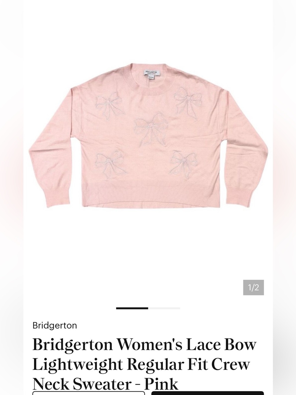 Women's Pink Crewneck Sweater - Large